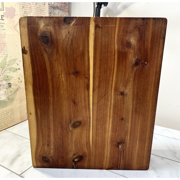 Vintage Cedar Wood Dovetail Trinket Box Boho Primitive Country Farmhouse - Picture 6 of 13